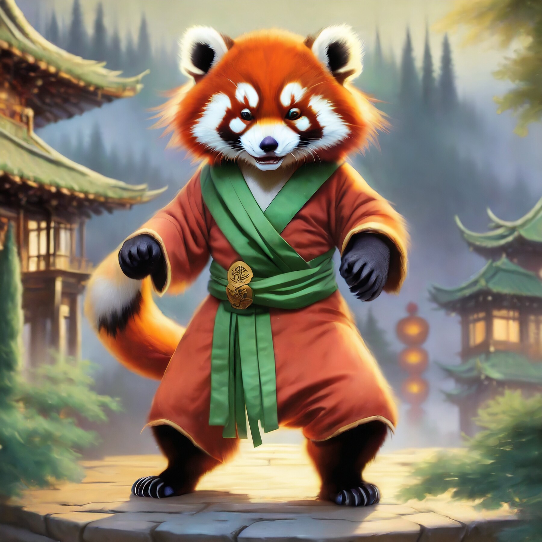 ArtStation - Red Panda Shaolin Monk AI Artwork | Artworks