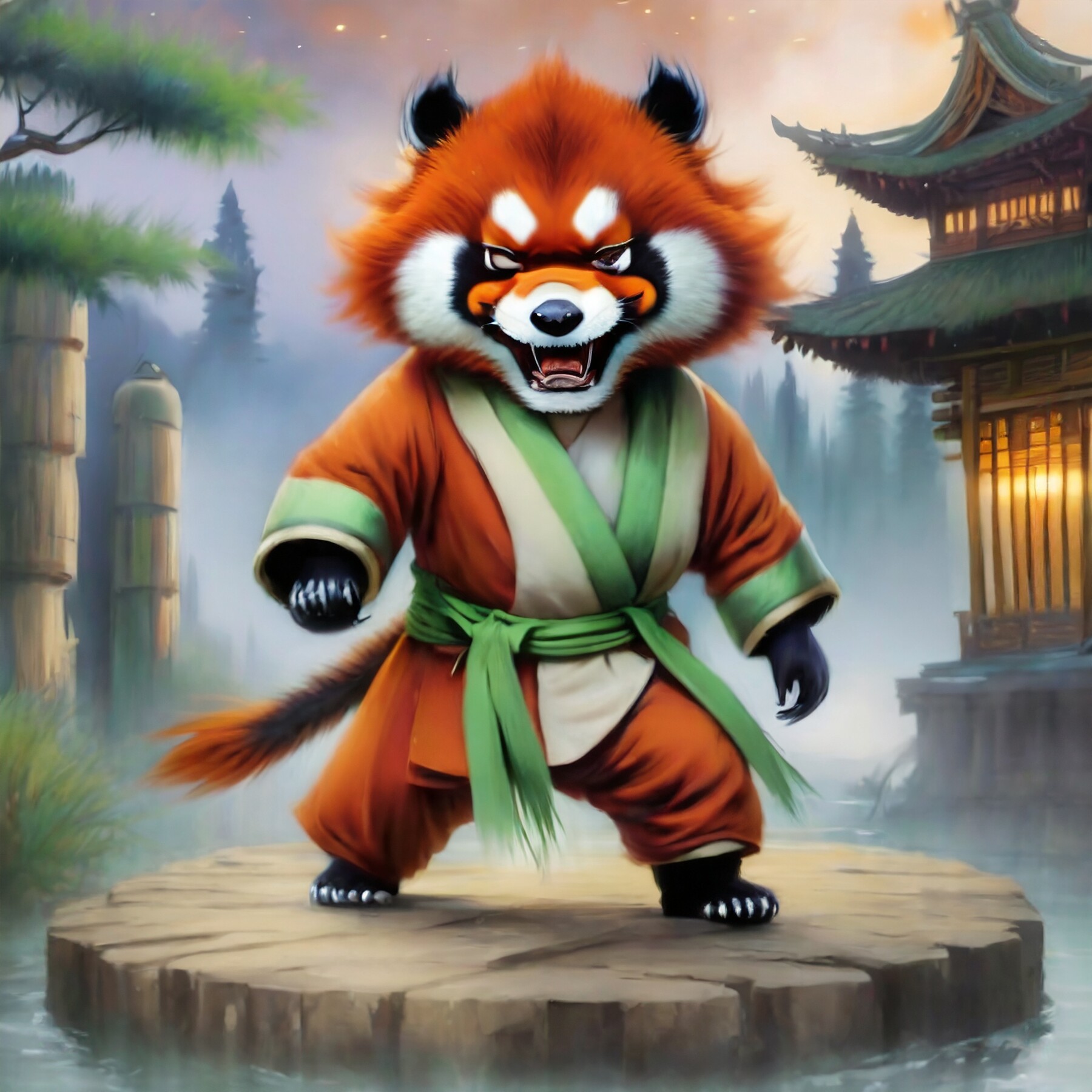 ArtStation - Red Panda Shaolin Monk AI Artwork | Artworks