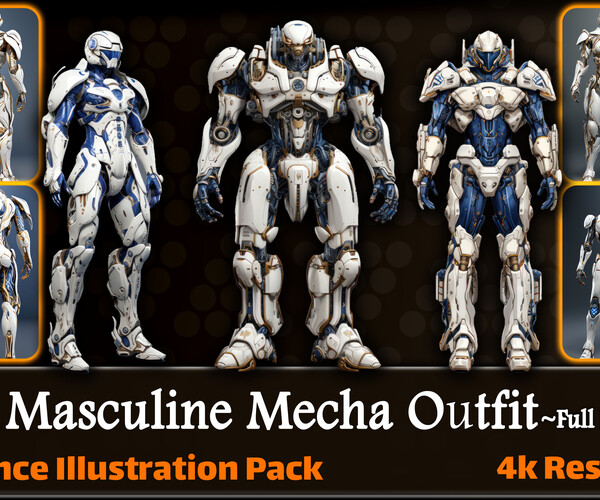 ArtStation - 200 Masculine Mecha Outfit Reference Pack | 4K | v.90