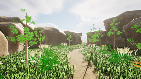 Stylized Low Poly Game Environment 3D Scenes