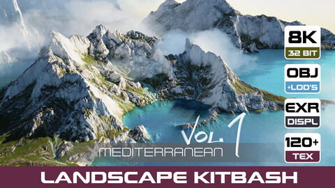 4 LANDSCAPE KITBASH PACK | Mediterranean | Rocky mountains