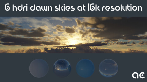 Dawn Skies HDRI Collection Vol.2 - 6 Skies at 16k resolution, Clouds+Atmosphere Masks