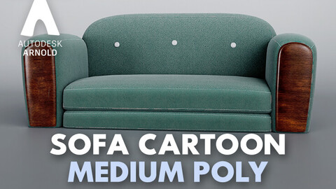 Sofa Cartoon/Stylized - Cinema 4d and Arnold Render