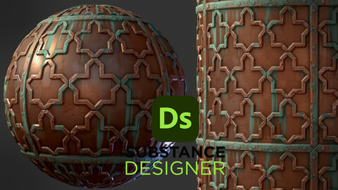 Stylized Metal Wall - Substance 3D Designer