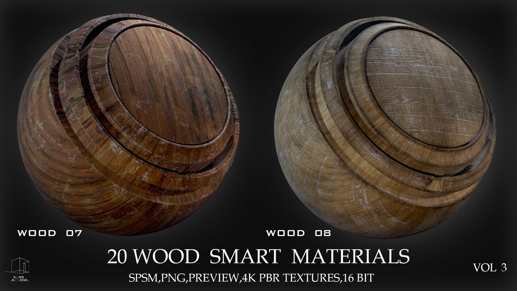 ArtStation - 100 Wood Base Material + 4K PBR Textures - Vol.04