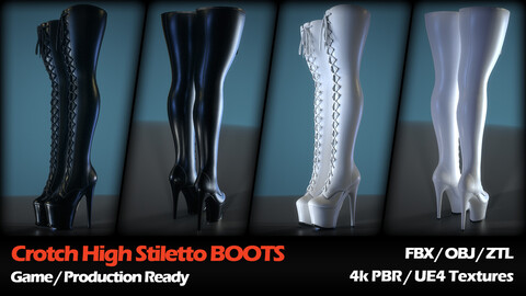 Crotch High Stiletto Heels Boots