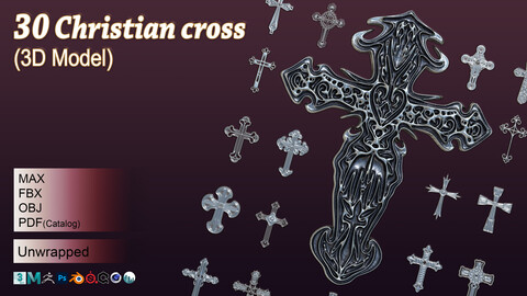 30 Christian cross 3D model Vol 3