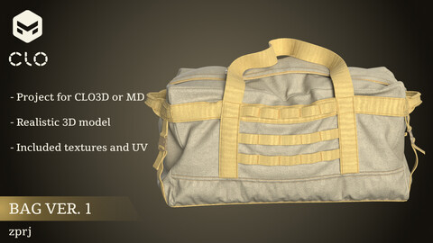 Bag - Marvelous Designer / CLO3D Project / backpack / sports bag / tactical outfit / military / gear / package / pouch