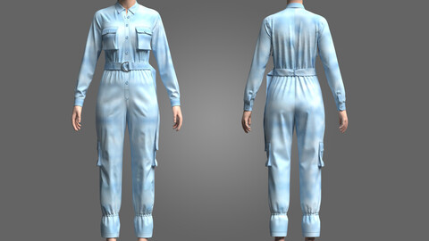 Grey Knot Pant Playsuit 3d Model