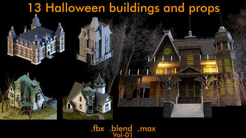 13 Halloween buildings and interior props