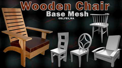 18 Wooden Chair Base Mesh