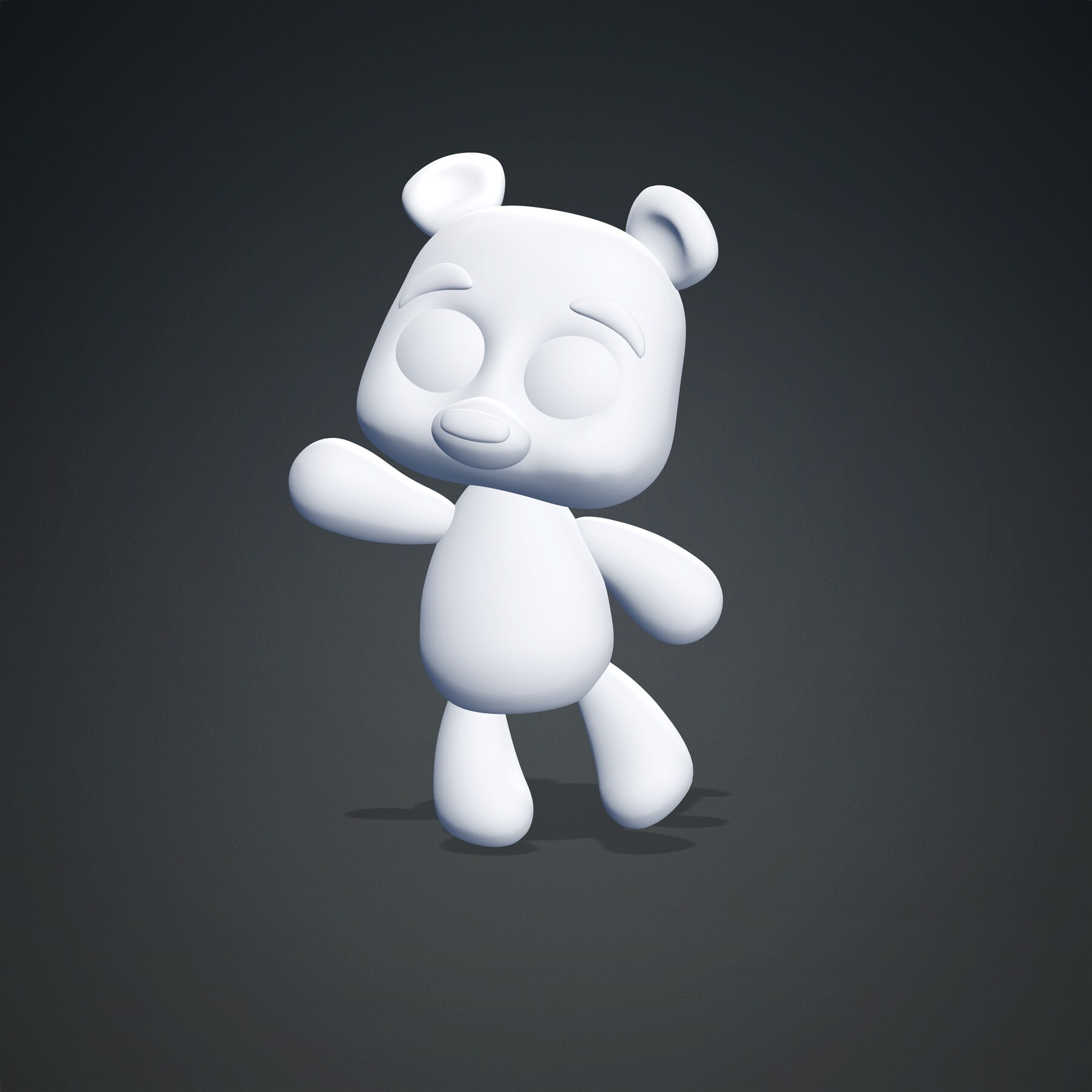 OBJ file BEAR CARTOON BEAR 3d model animated for blender-fbx-unity