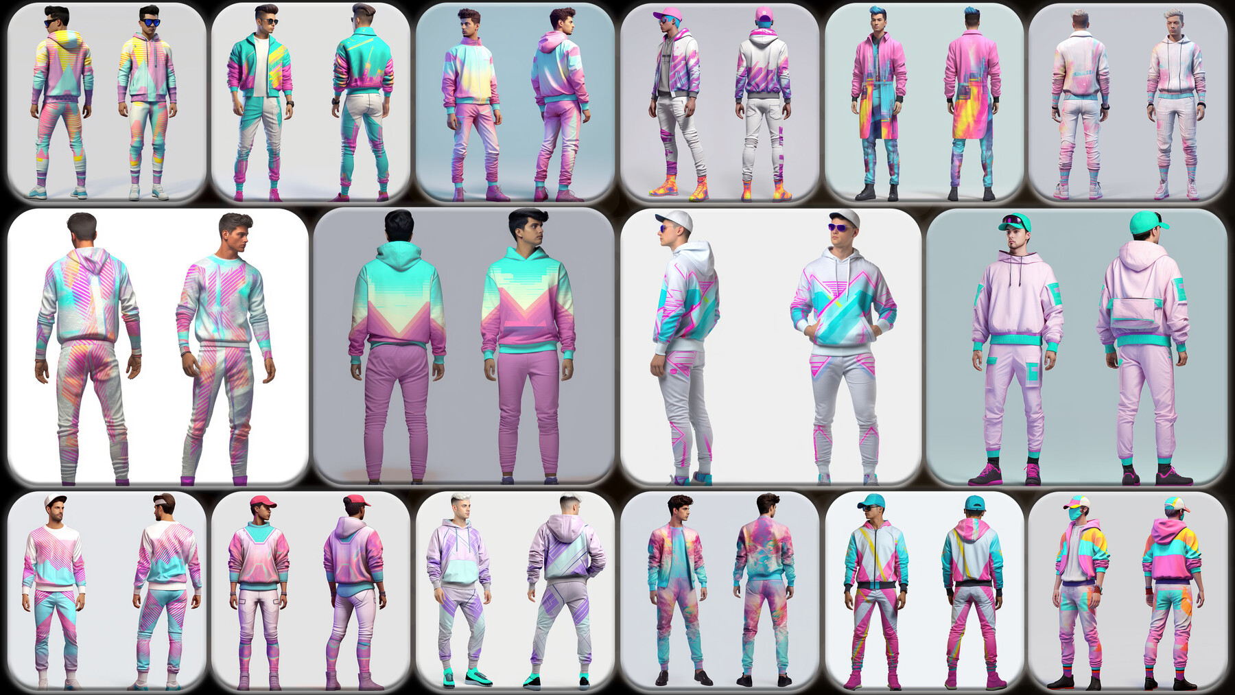 ArtStation - 200 Masculine Vaporwave Outfit Reference Pack | 4K | v.104 ...