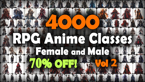4000 RPG Anime Classes and Characters (Full Body) Reference Pack | MEGA Bundle | 4K | v.2