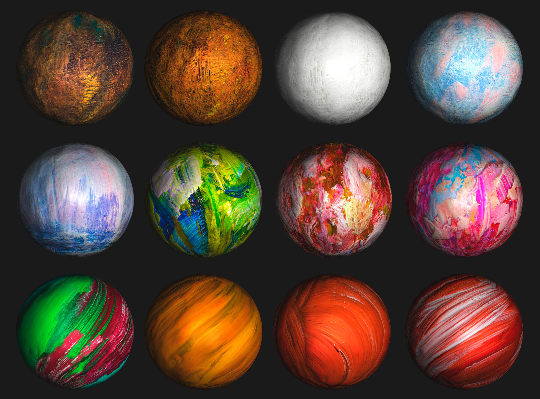 ArtStation - 30 paint palette stroke PBR photo seamless 4k textures ...