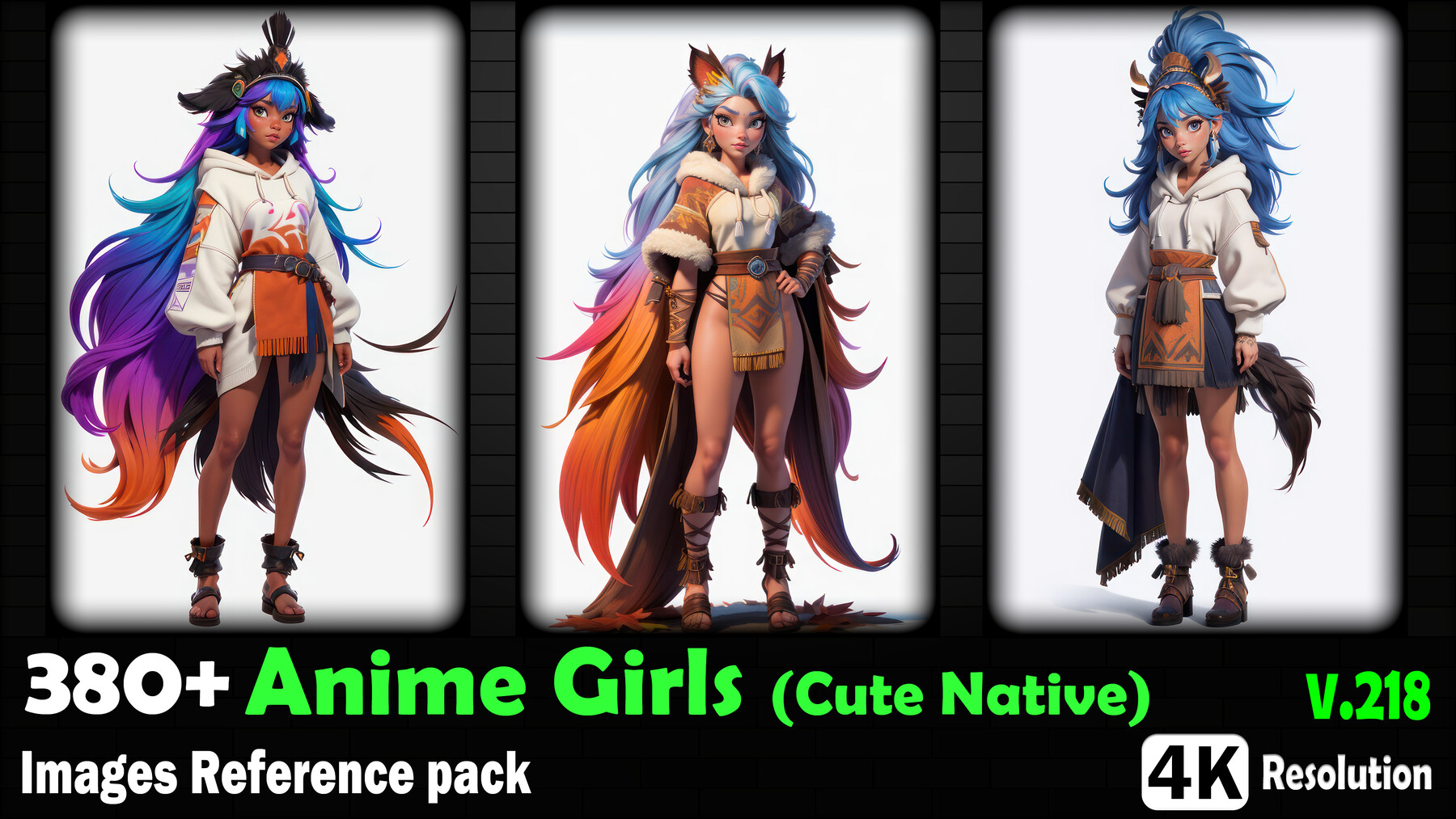 ArtStation - 380+ Anime Girls (Cute Native) Images Reference Pack - 4K  Resolution - V.218