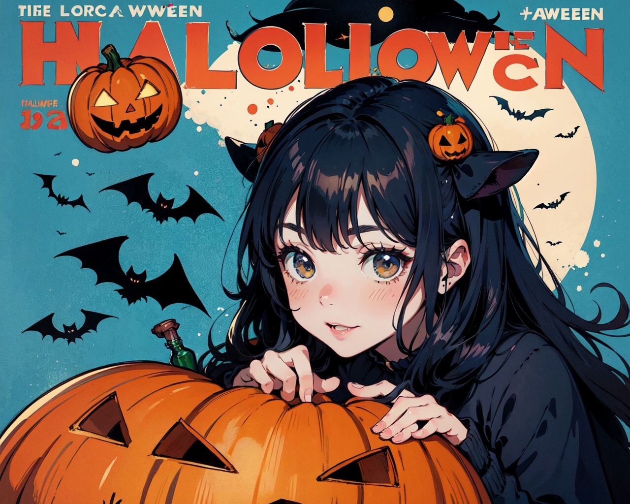 Anime girl Halloween - Fine Art VIP club - Digital Art, People & Figures,  Animation, Anime, & Comics, Anime - ArtPal