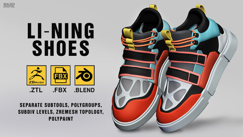 Li-Ning Shoes .ZTL + FBX + BLEND