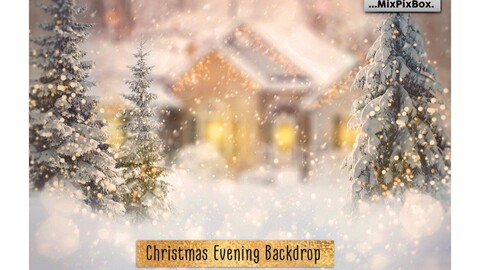 Christmas Evening Digital Backdrop