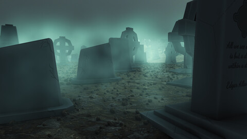 3D Halloween Graveyard