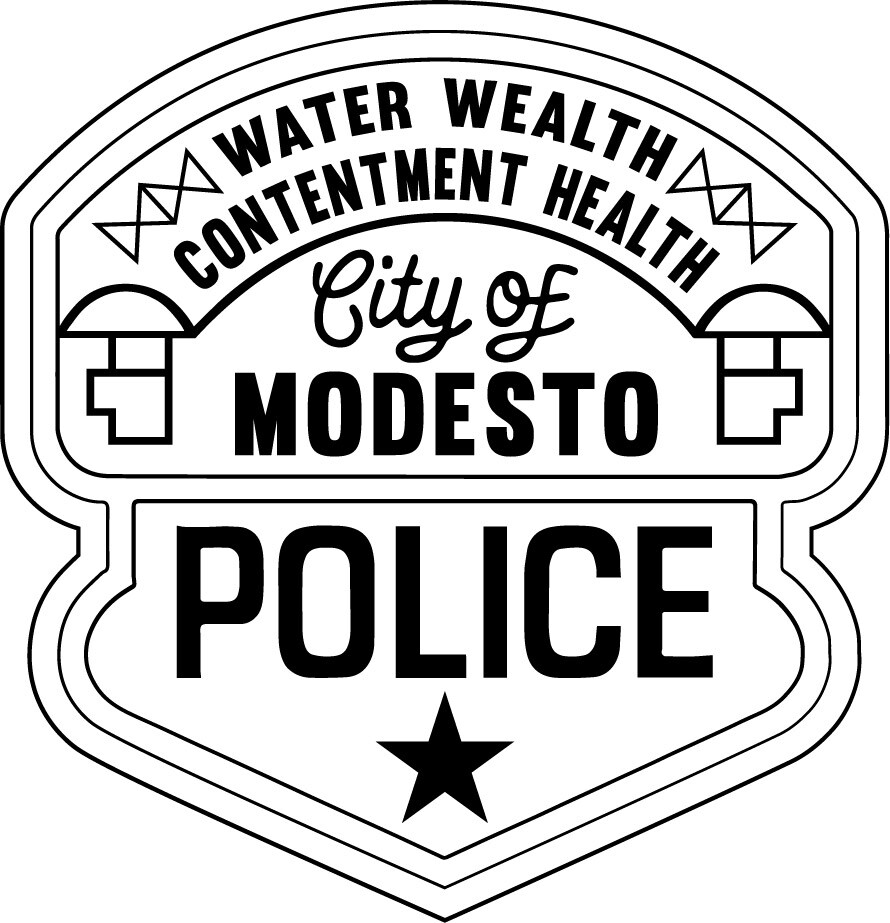 Artstation City Of Modesto Police Badge Vector Svg Police Badge Patch Logo Emblem Black White 6094