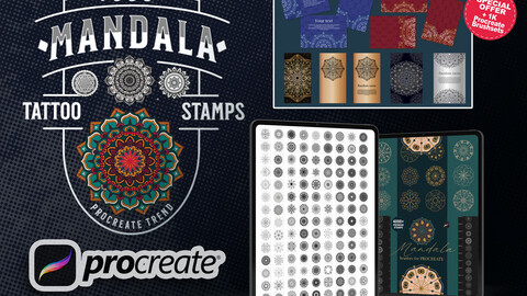 4000+ Mega Bundle Premium Mandala Stamps for procreate, Tattoo Mandala Stamps, General Prints stamps for Print on demand