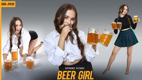 1300 Beer Girl Pose Reference Pictures