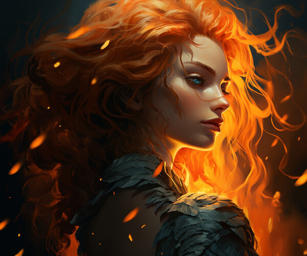 ArtStation - Ember's Embrace: Dance of the Flame Maiden 8 | Artworks