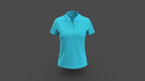 Women Classic AOP SS Polo Shirt