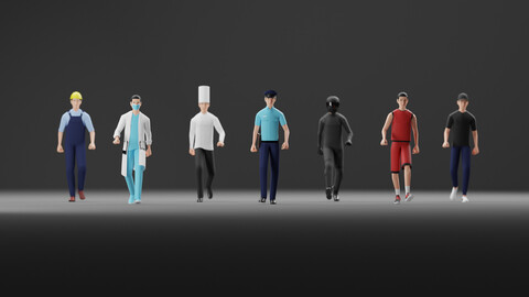 Male Pack 02 - Lowpoly - Rigged