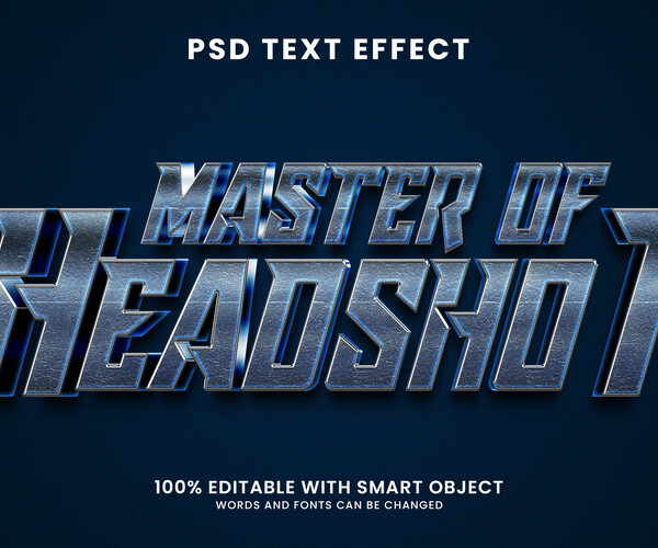 ArtStation - 3D Master Of Headshot. PSD Fully Editable Text Effect ...