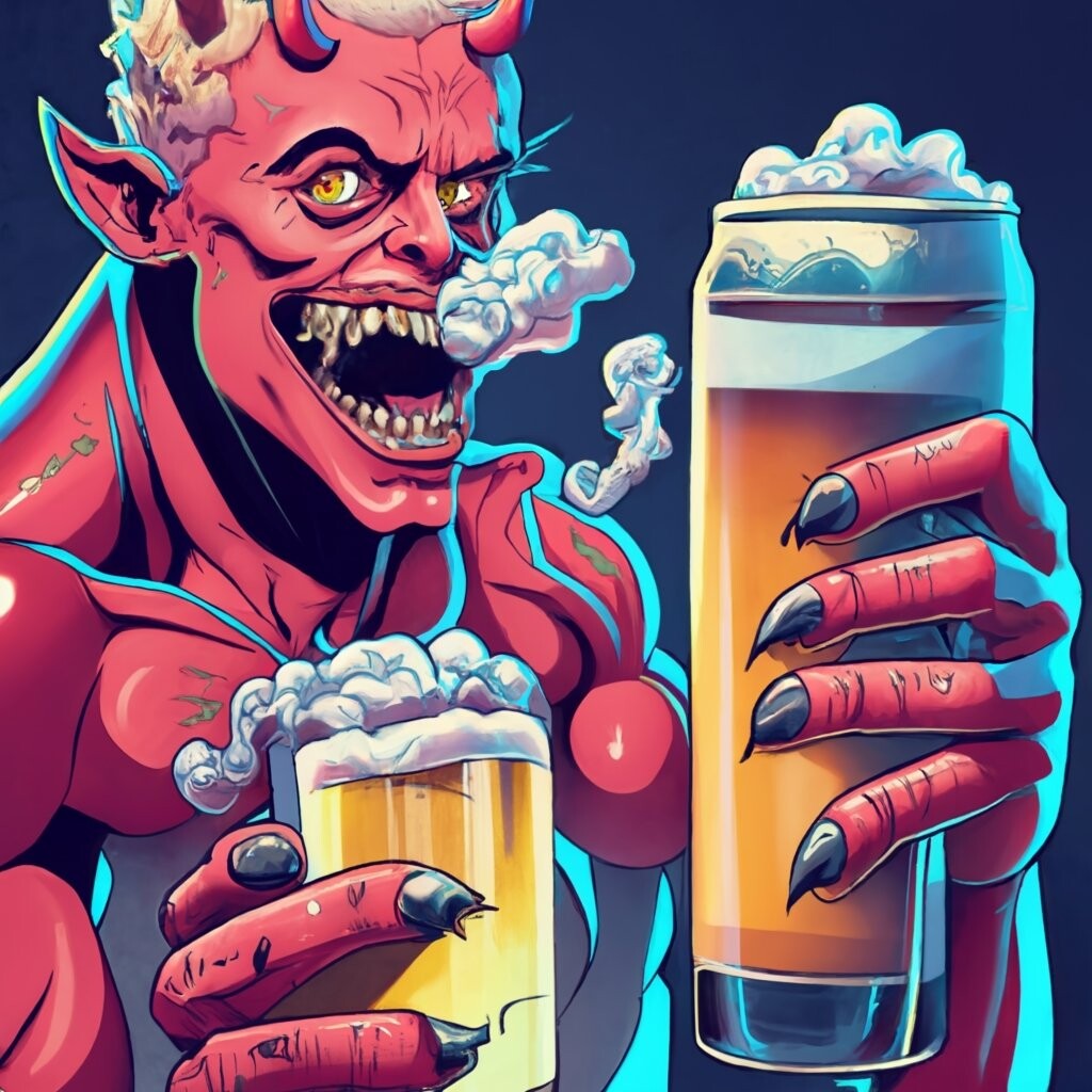 ArtStation - Anime Devil drinking beers | Artworks