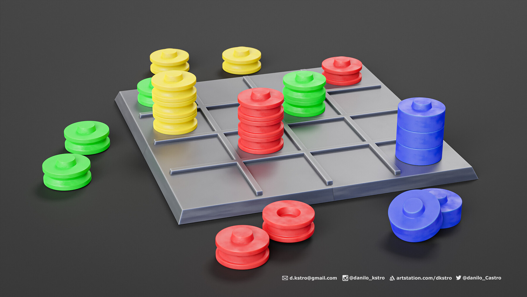 3D model Desktop Tic Tac Toe Game - TurboSquid 1782442