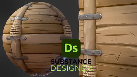 Stylized Wooden Wall - Substance 3D Designer