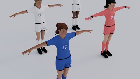 Female Soccer Players Pack - Rigged