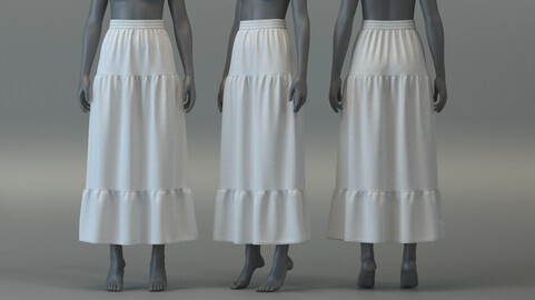 Tiered Midi Skirt