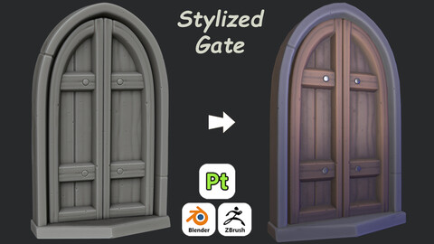 Stylized Wooden Gate For Games 3D Art / Tutorial