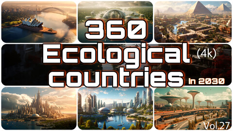 360 Ecological Countries in 2030 Concept(4k)