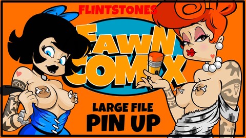 The Flintstones Pin Up Wilma and Betty ( Let's Make This BedRock)