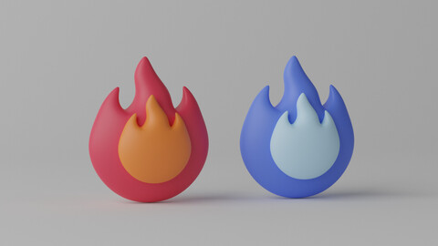 Cartoon Fire Flame 3D model