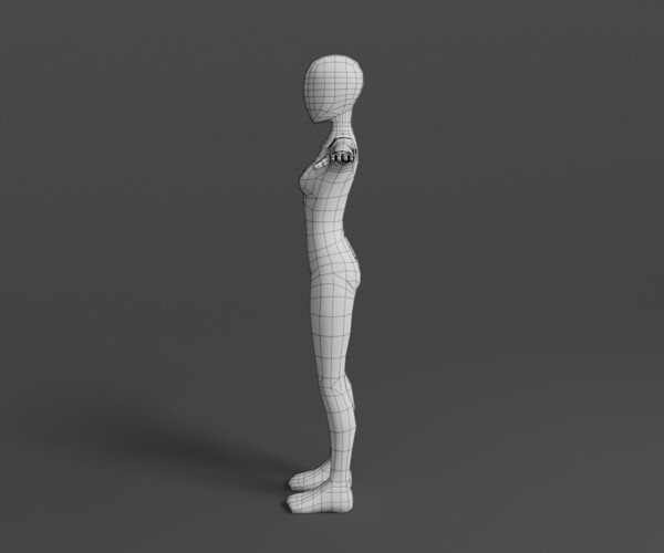 ArtStation - Female Base Mesh | Low Poly | Rigged | UV Unwrapped ...