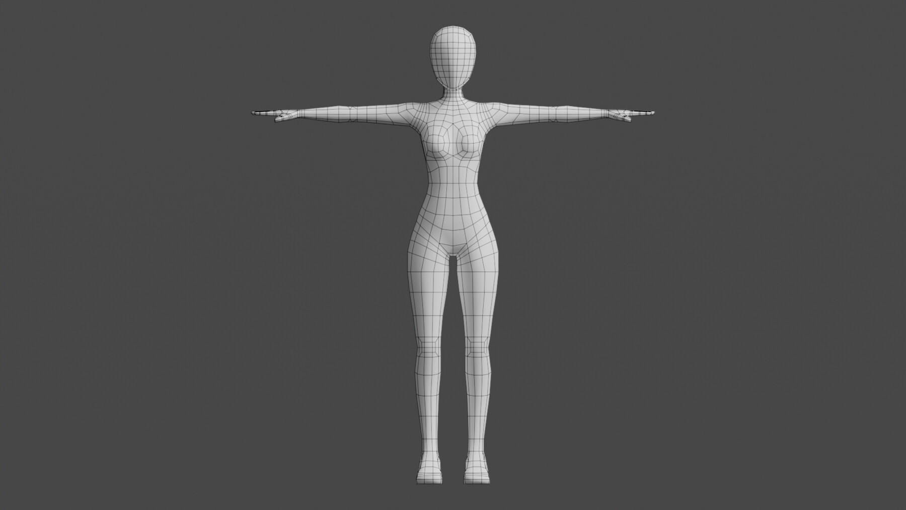 ArtStation - Female Base Mesh | Low Poly | Rigged | UV Unwrapped ...