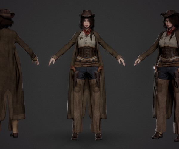 ArtStation - Cowboy Lady | Game Assets