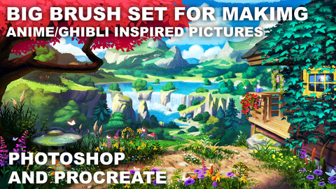 Big brush set for making Anime/Ghibli inspired Pictures
