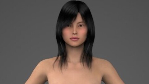 Sexy Beautiful Girl Without Cloth 3D Character