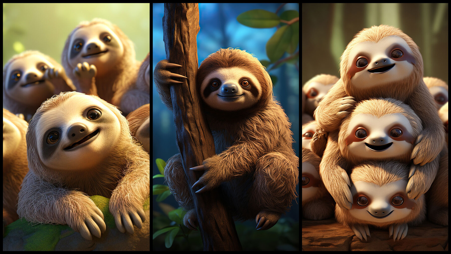 ArtStation - 320 Cartoon Sloths Characters - 4K Reference Image Pack ...