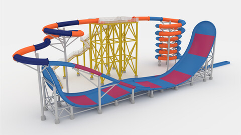 3D Model Waterpark Slide 8