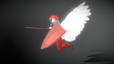 Animated Low Poly Angel Knight