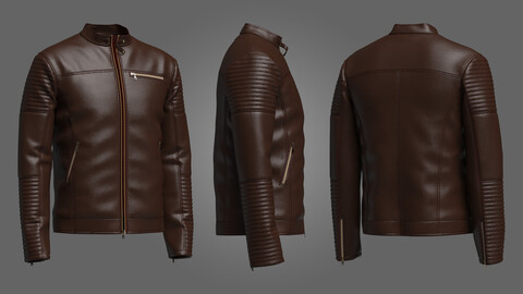 Mens Leather Jacket 3d Model