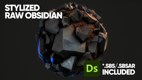 Stylized Raw Obsidian Material